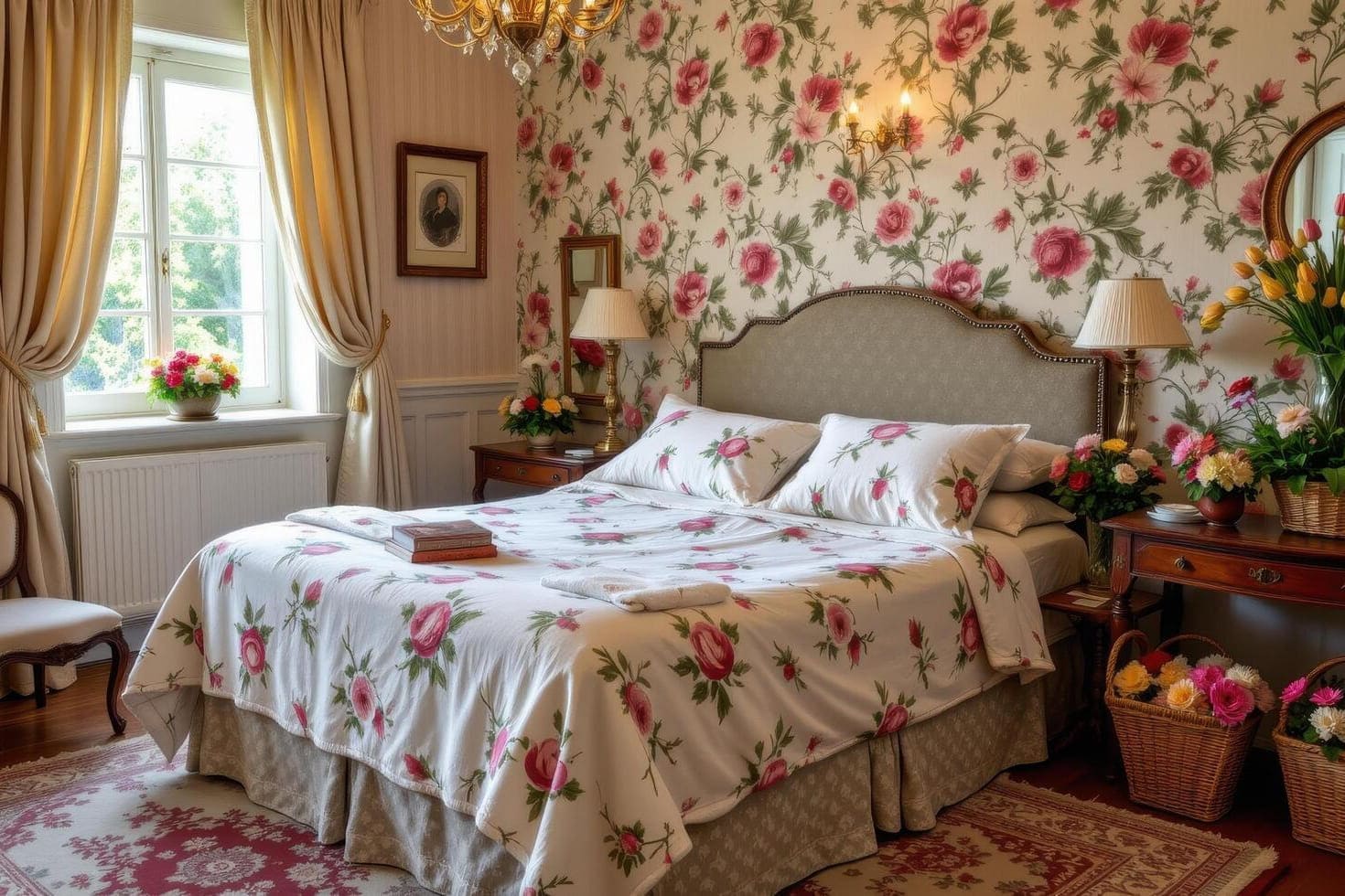 Prześcieradło Bawełniane Royal Rose – Eleganckie Kwiatowe